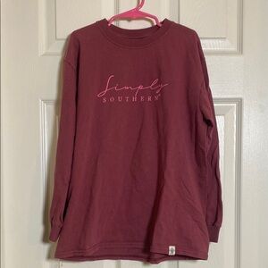 Simply Southern Burgundy Long Sleeve Tee